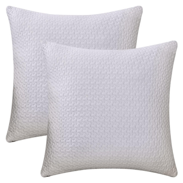 REGALWOVEN Modern Decorative Geometric Pattern Throw Pillow Covers for Couch Living Room Home Decor 2 Pcs 16 x 16 Inch Light Grey