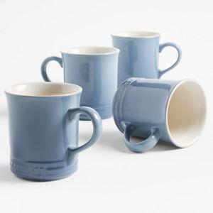 Le Creuset Thyme 14-oz. Stoneware Mugs, Chambray Color | Crate & Barrel