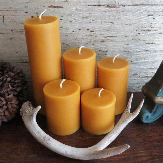 Beeswax Pillar Candles / Handcrafted with...