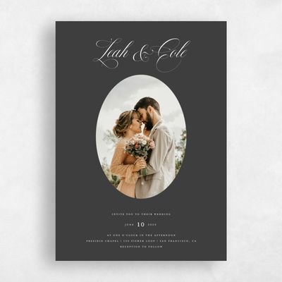 Black Standard Wedding Invitation - Lennon Photo