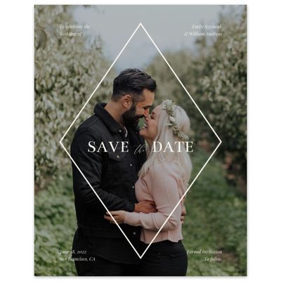 White Boho Wedding Digital Save the Date - Bethany Portrait