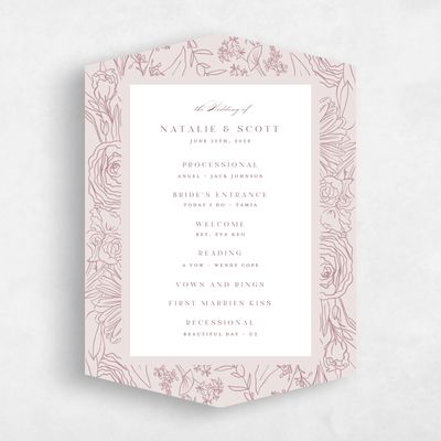 Pink Diamond Wedding Program - Corentine