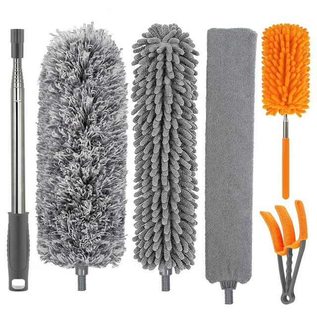 Dusters for Cleaning High Ceiling Fan, Newliton Microfiber Duster with Extension Pole 30-100" Long Handle for Ceiling Fans, Blinds, Cobweb, Home
