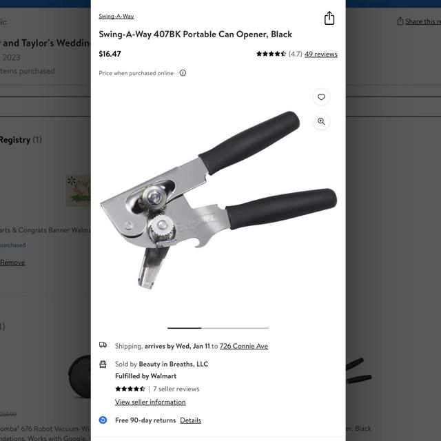 Swing-A-Way 407BK Portable Can Opener, Black