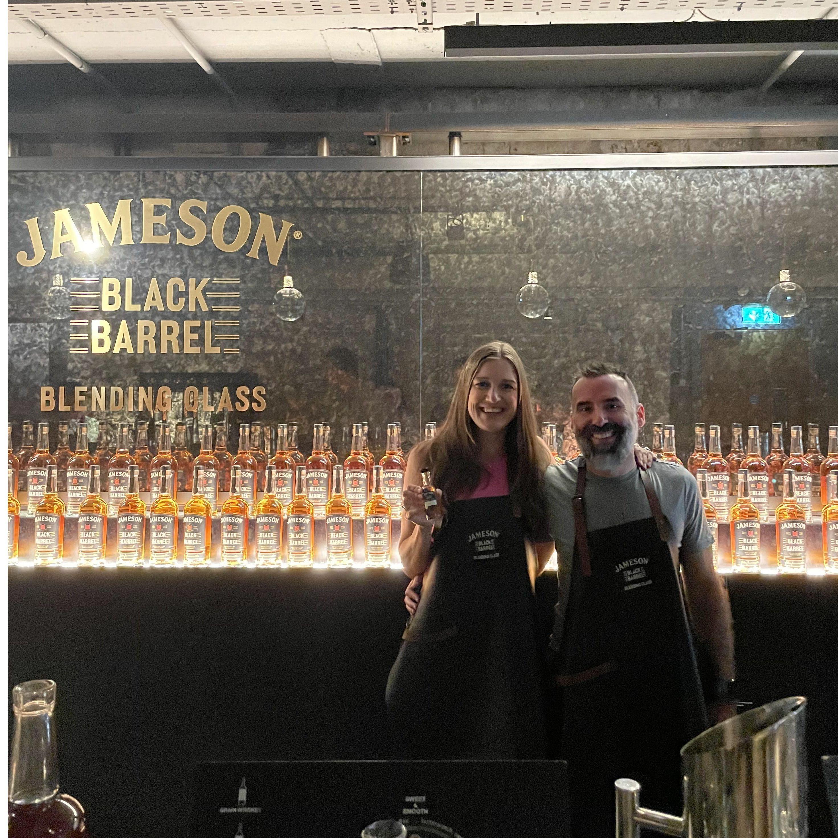 Tony's favorite activity to date; creating our own Jameson blend