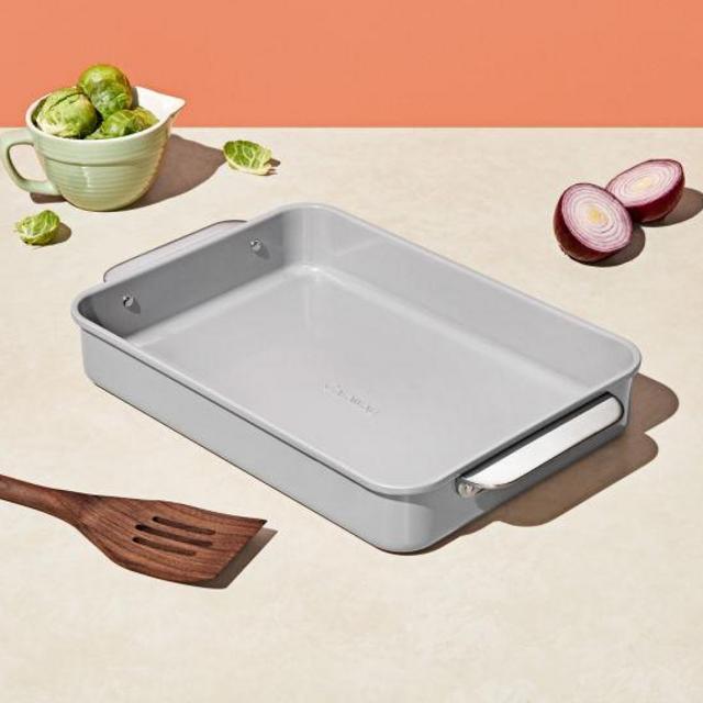 Rectangle Pan, Cake Pan, Non-Stick Ceramic Coating & Stainless Steel - Gray