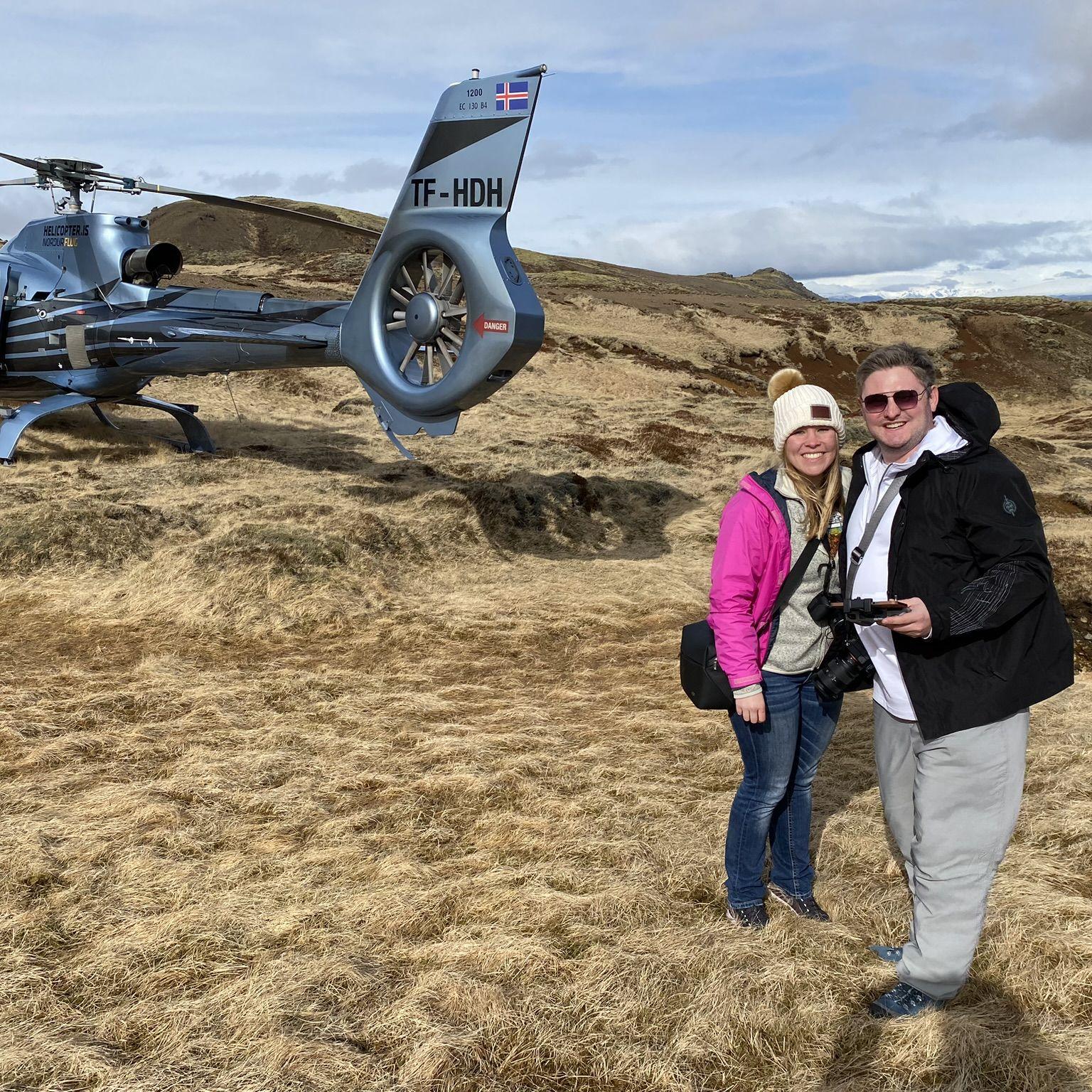 Ben’s 30th birthday present was a helicopter flight seeing tour in Iceland. We landed in a geothermal area where we got to walk right up to hot springs.