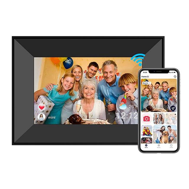 Dreamtimes Smart Digital Picture Frame 8 Inch WiFi Digital Photo Frame with IPS Touch Screen HD Display, 8GB Storage, Auto-Rotate, Easy Setup to Share Photos or Videos Remotely via AiMOR App (Black)