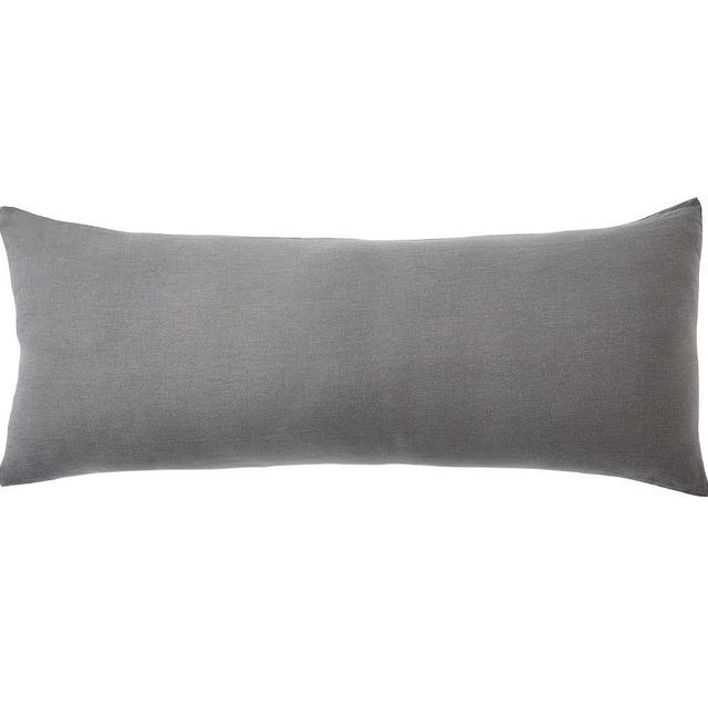 Charcoal Belgian Flax Linen Lumbar Sham