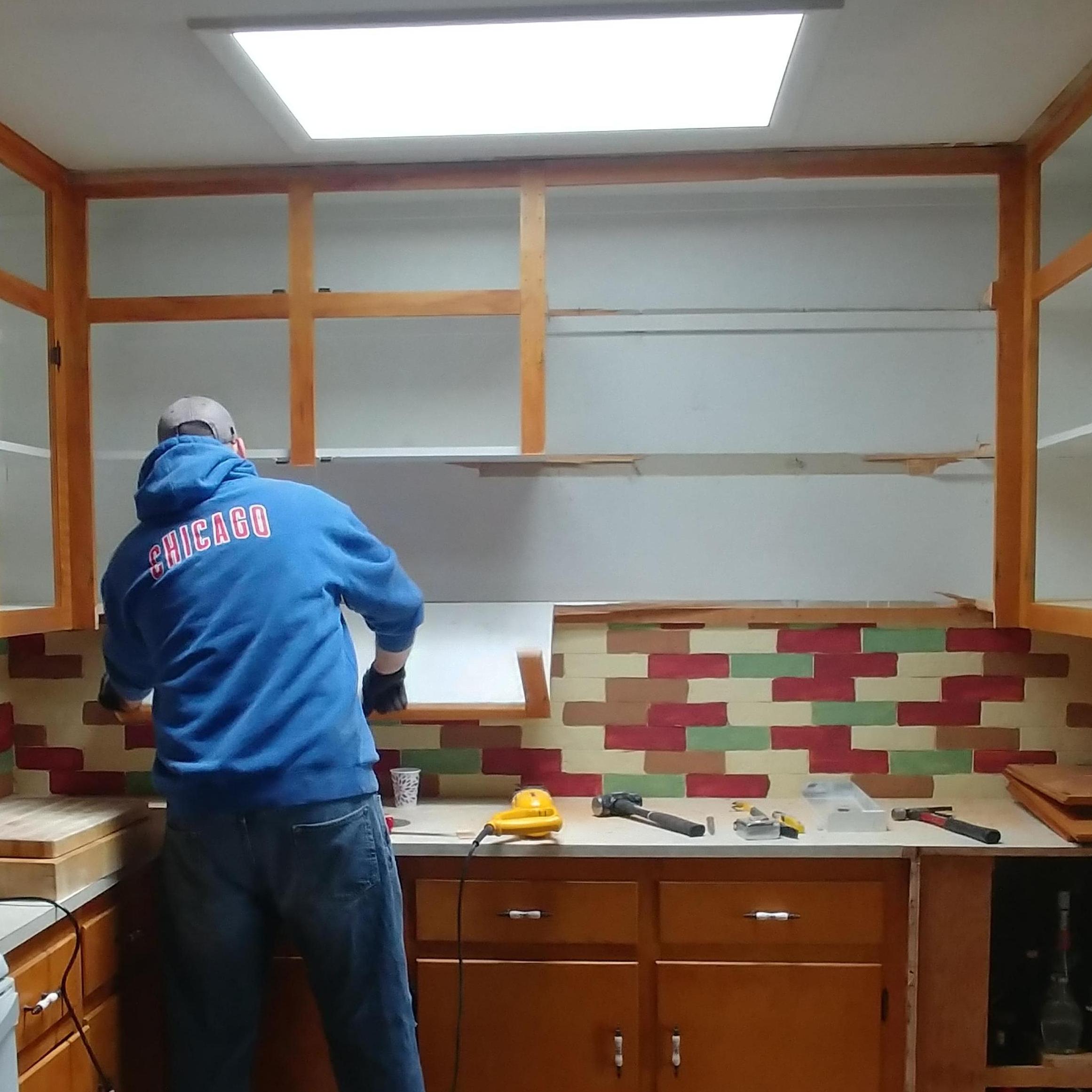 Our beloved kitchen bricks.  : )-
