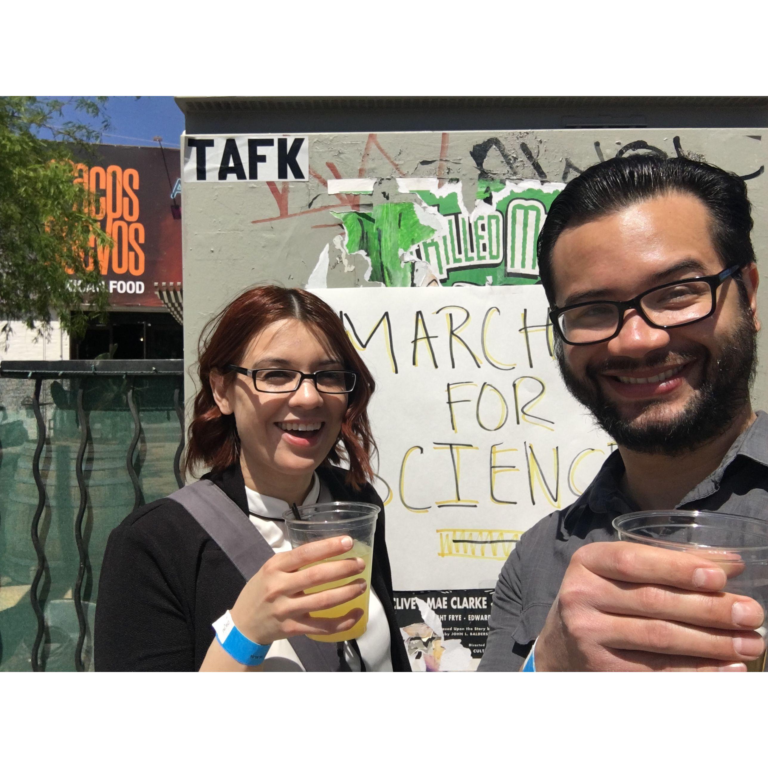 Downtown march for science where Gavan found out that he is the most Gavanest of all Gavan's in all parallel universes, and I am the most Eleonorest of all the Eleonors in all the parallel universes.