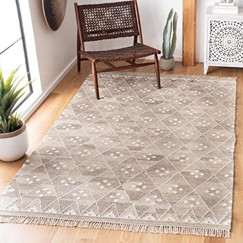 Safavieh Natural Kilim Collection NKM316B Flatweave Natural and Ivory Wool Area Rug (8' x 10')