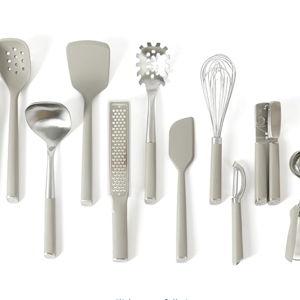 Calphalon Edge 11 Piece Stainless Steel Kitchen Tools and Gadgets Set- Taupe