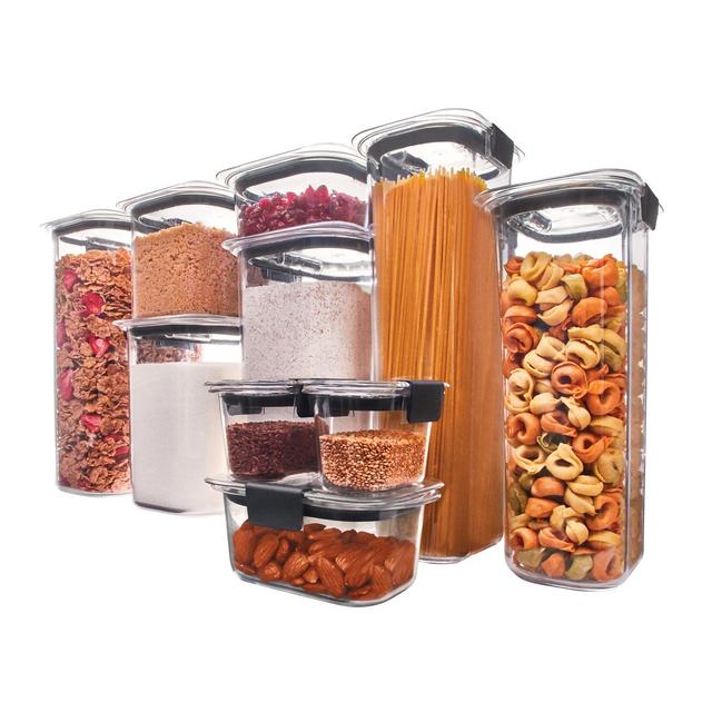 Rubbermaid Brilliance Pantry Airtight Food Storage Container, BPA-free Plastic, 10-Piece set with Lids
