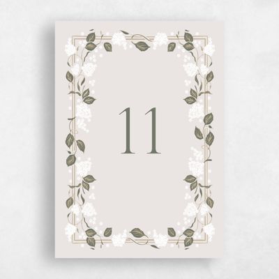 Light Greige, Beige Wedding Table Number - Colette
