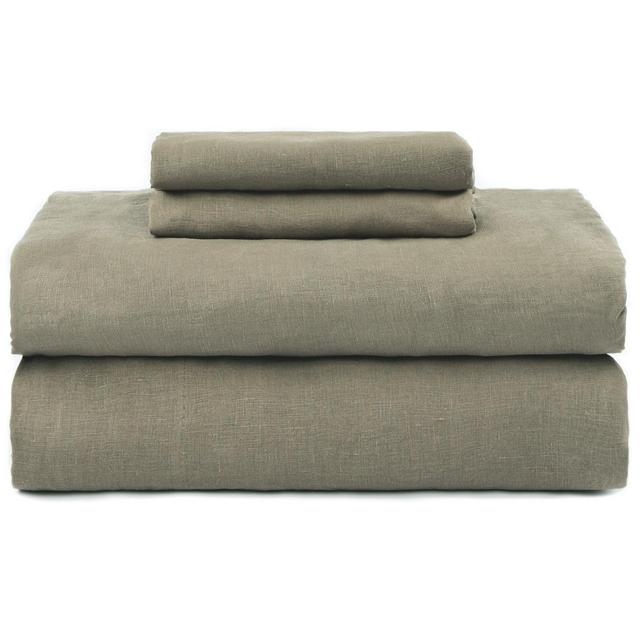 100% French Linen Sheet Set - King - Moss | BOKSER HOME