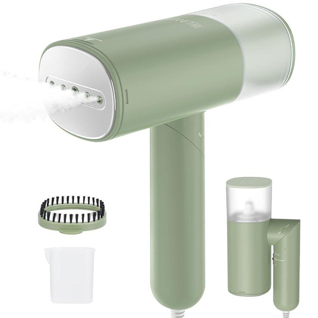 Handheld Steamer for Clothes, 1200W Foldable Travel Steamer, 20 Sec Preheat Garments Wrinkle Remover, 120V Portable Hand Steamer with 150ml Water Tank, Clothes Steamer for Home Travel-GREEN