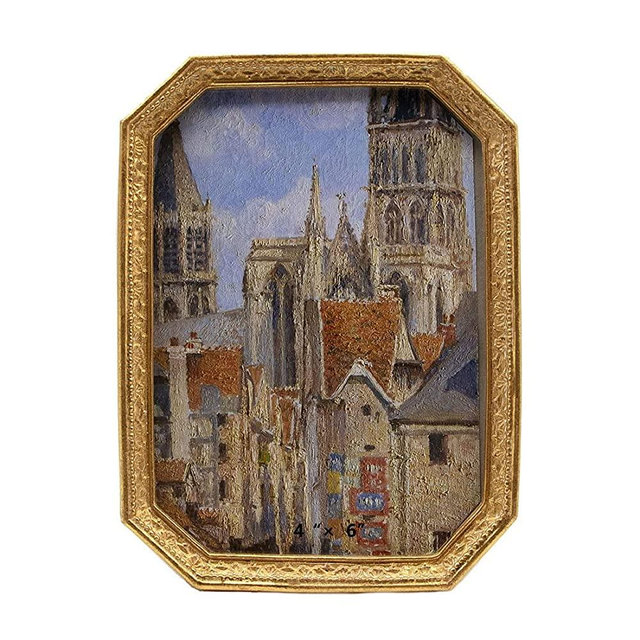 SIKOO Vintage Picture Frame 4×6 Antique Gold picture Frame Ornate Photo Frame Tabletop and Wall Hanging Frame with High Definition Glass Front , Wall Decor Art, Photo Gallery