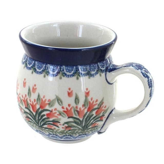 Blue Rose Polish Pottery Spring Tulip Bubble Mug
