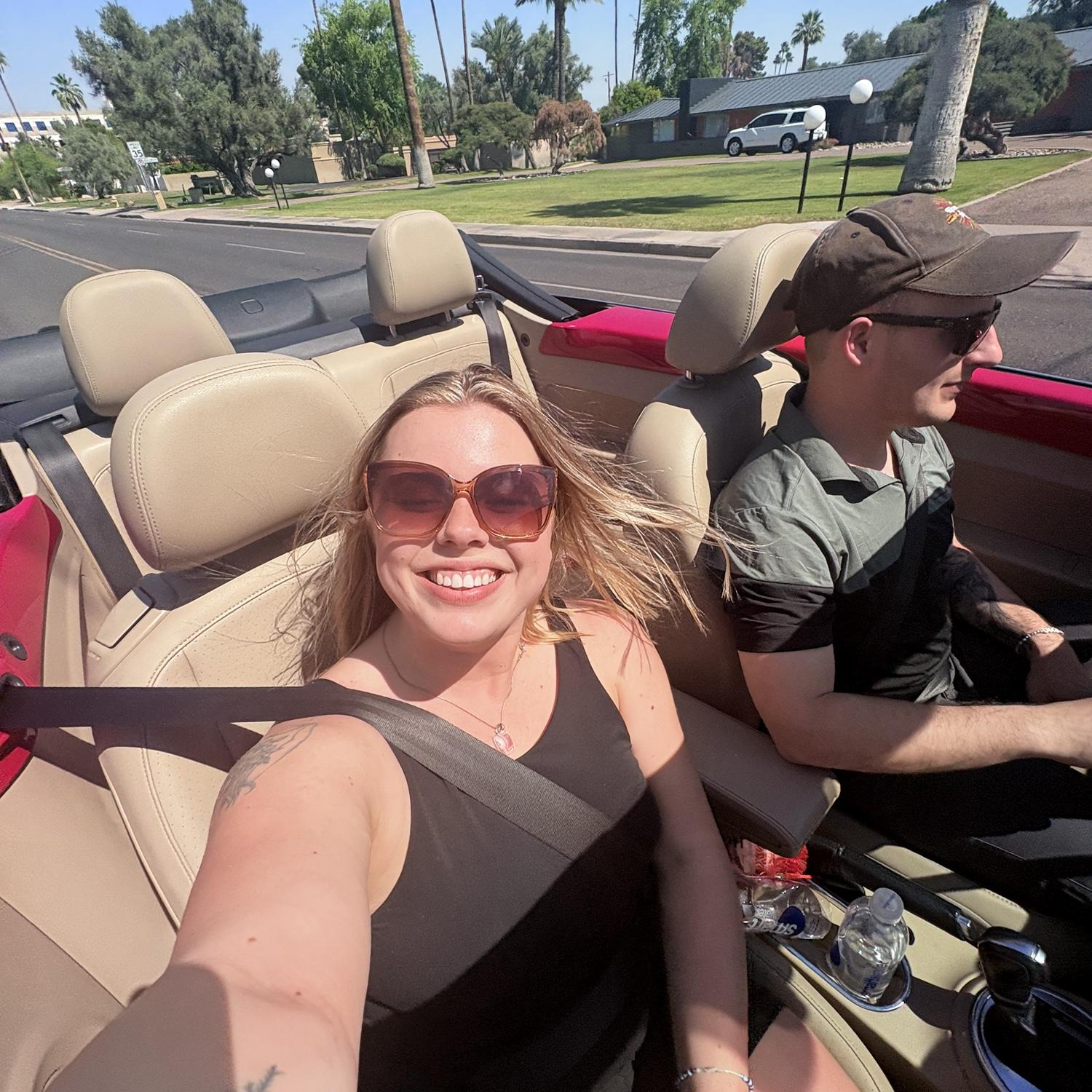 Driving “Cherié”, Symantha’s dream car in Phoenix, AZ