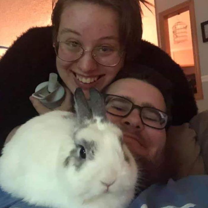 Morg and Clay with their late little buddy Rupert