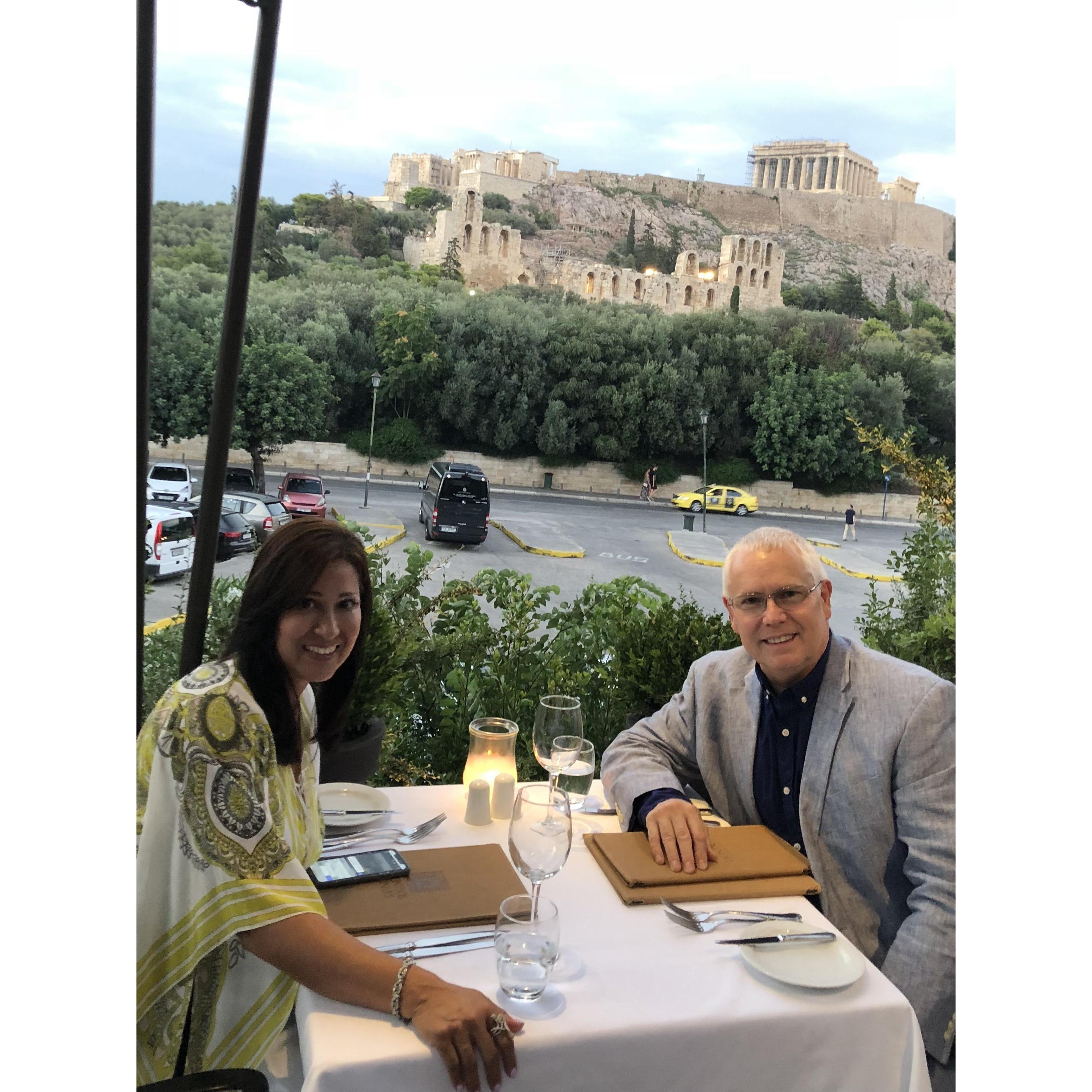 Rooftop restaurant in Athens overlooking the Parthenon
