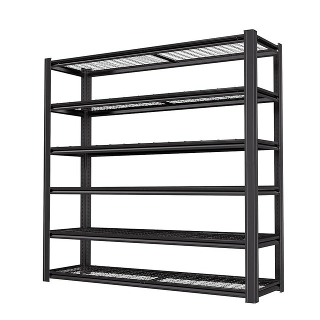 LI JIU HOME 6T 62" W x 24" D x 84" H Garage Shelving Heavy Duty Metal Shelving 4200LBS Storage Shelves Adjustable Metal Shelves for Storage Industrial Garage Shelves for Warehouse Basement
