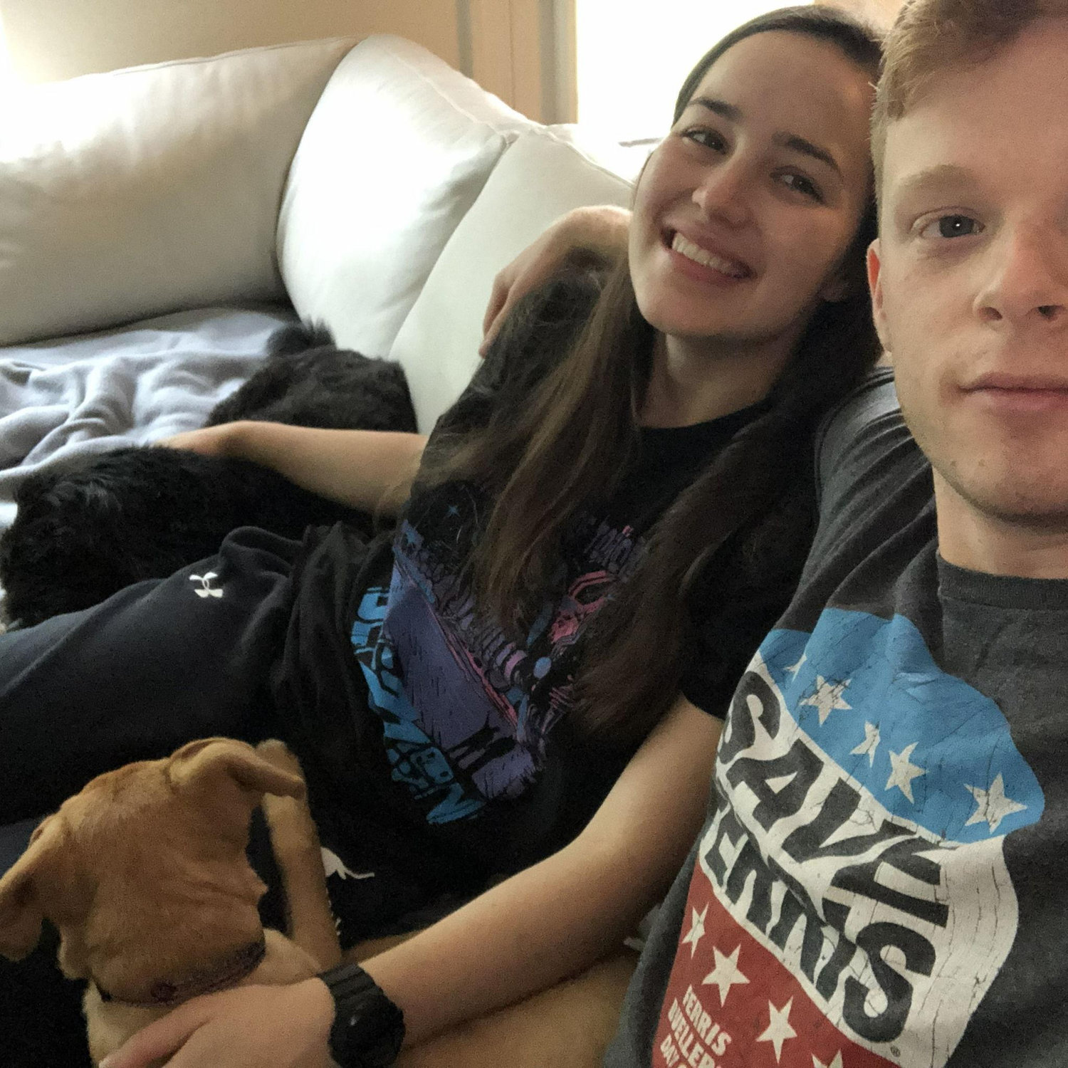 Family couch cuddle