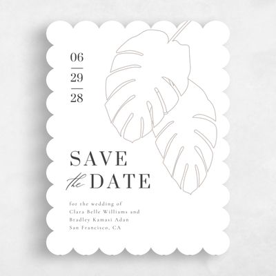 Beige Scalloped Wedding Save the Date - Talana Classic