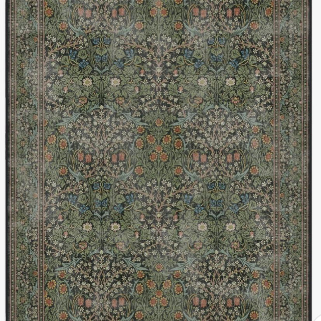 Morris & Co. Blackthorn Forest Green Tufted Rug | Ruggable