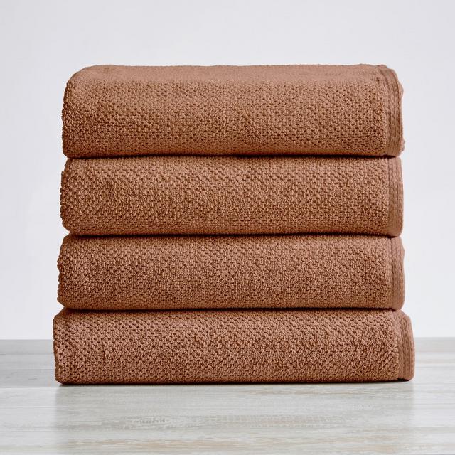 100% Cotton Quick Dry Popcorn Textured Bath Towel Set , Clay) - Great Bay Home