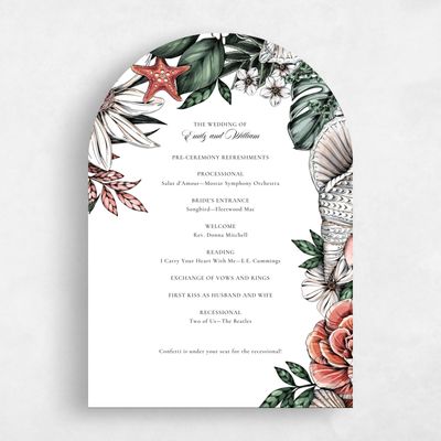 Pink Arch Wedding Program - Oahu