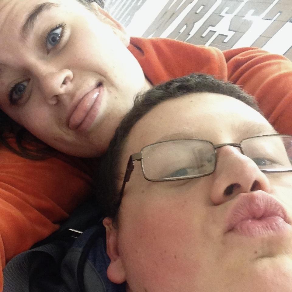 Laying in the WHRHS wrestling hallway for some reason? Lol (2014)