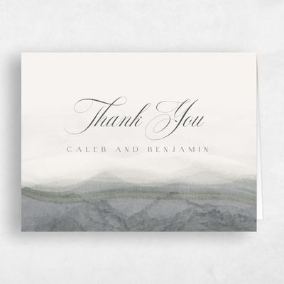 Grey Wedding Thank You - Dew Landscape