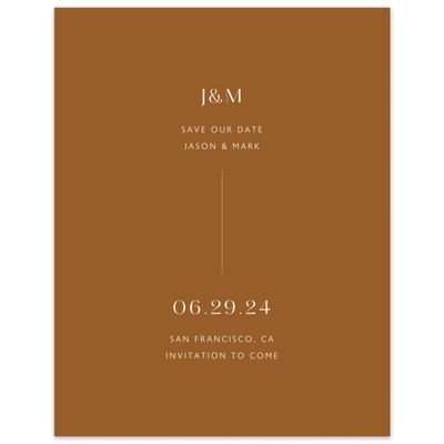 Dark Ochre, Orange Wedding Digital Save the Date - Corinth Portrait