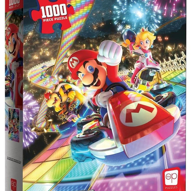 Mario Kart “Rainbow Road” 1,000 Piece Jigsaw Puzzle | Collectible Super Mario Puzzle Artwork Featuring Mario, Princess Peach, and Bowser | Officially-Licensed Nintendo Puzzle & Merchandise