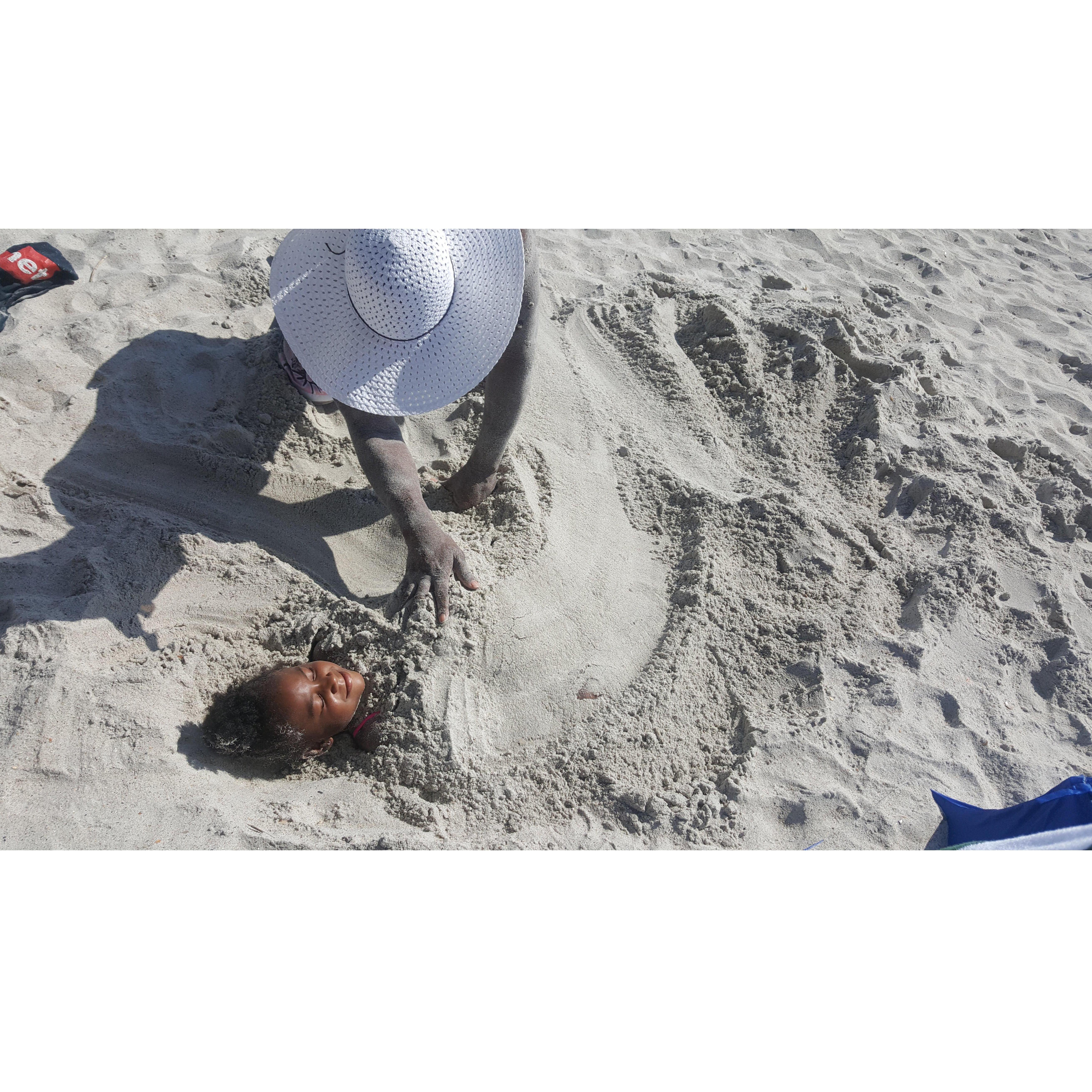 Buring Lay at the Beach