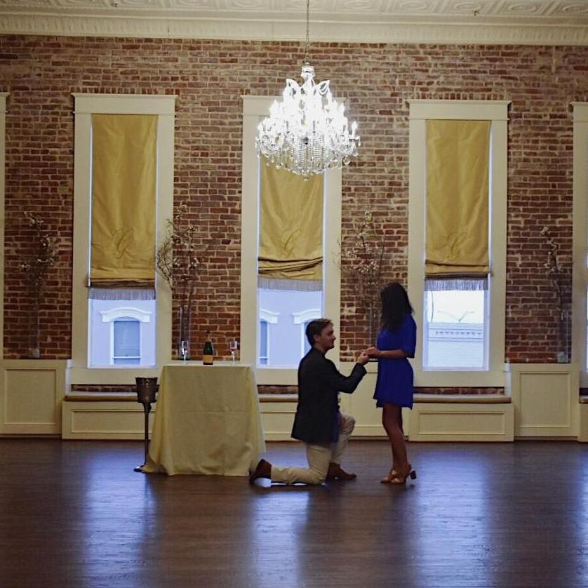 Kasey proposed in the Grand Hotel ballroom in downtown McKinney.