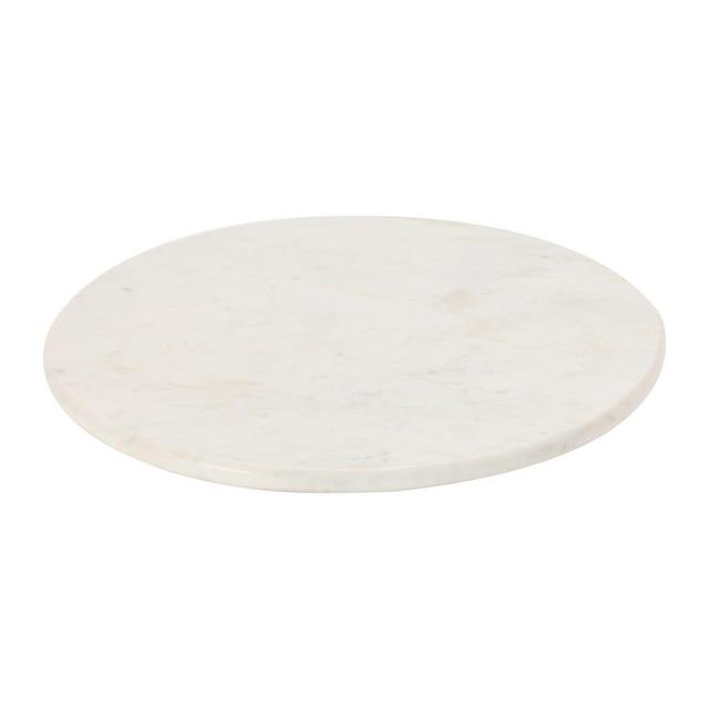 Storied Home Marble Lazy Susan, White
