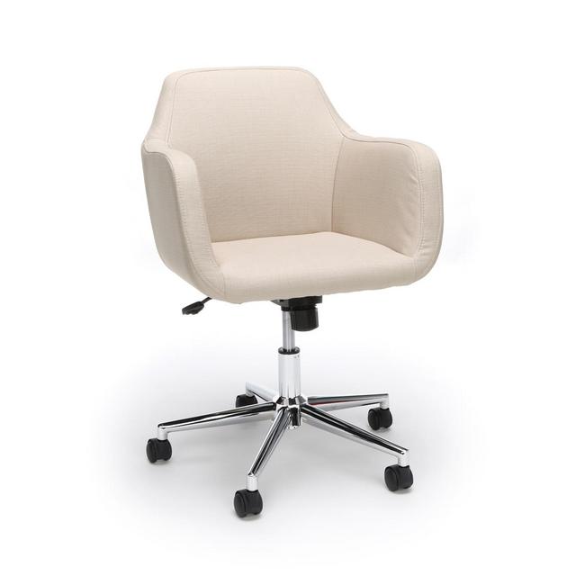 Upholstered Adjustable Home Office Chair with Wheels Tan - OFM