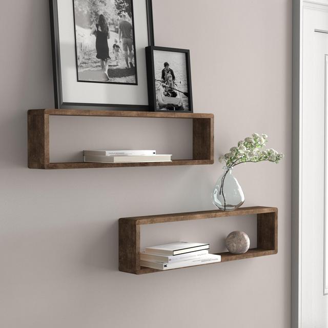 Abbott 4 Pieces Alder Solid Wood Floating Shelf