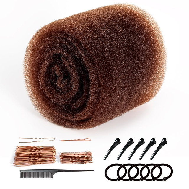 Hair Bun Maker Set for Women, Light Brown Hair Volume Inserts & Donut Shaper, Updo Styling Sponge and Filler Tool for Natural, Full-Looking Buns