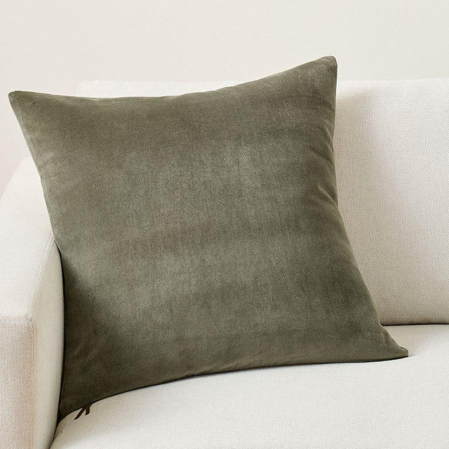 Icon Velvet Pillow Cover, Loden, 22"