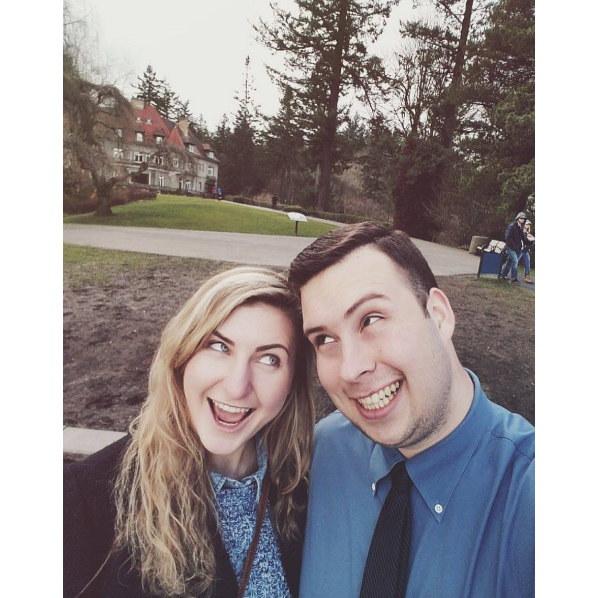 I (Amanda) lived in Los Angeles for 3 months, but visited Cody every weekend. Went to Pittock Mansion on one of our dates.