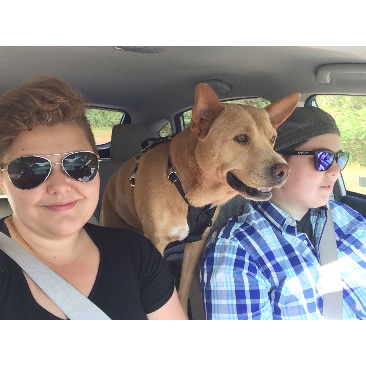 Jacs' first ride in Mikki's car