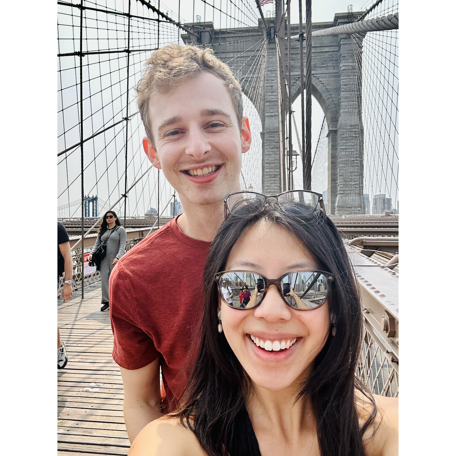 Kaitlin showing Mike around NYC and the Brooklyn Bridge!