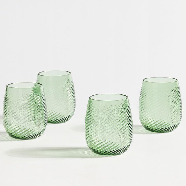 Monique Lhuillier Campania Tumblers, Set of 4 - Green