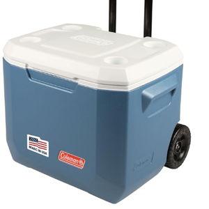 Coleman Xtreme 50qt Rolling Cooler with Wheels in the color Blue