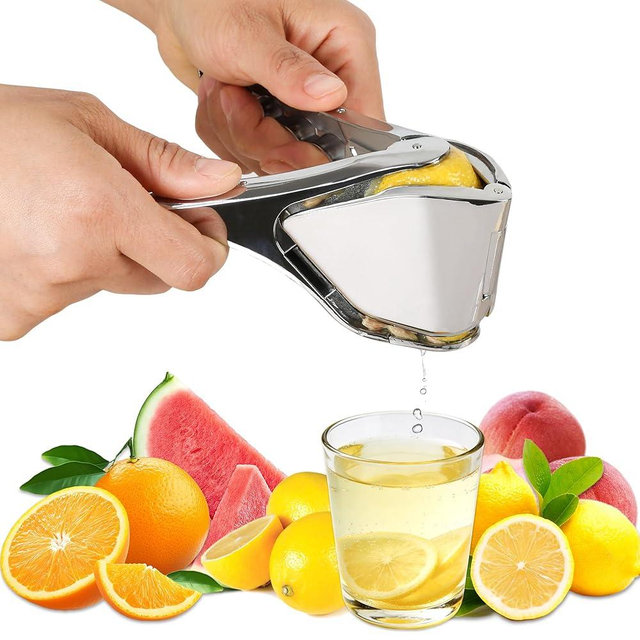 OERPHO Lemon Squeezer, Stainless Steel Hand Flat Manual Juicer, Lime Press Handheld, Easy to Use Fruit Citrus Press for Lemons, Citrus, Lime, Orange (Silver)