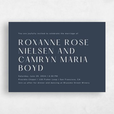 Blue Landscape Wedding Invitation - Cerrito Type